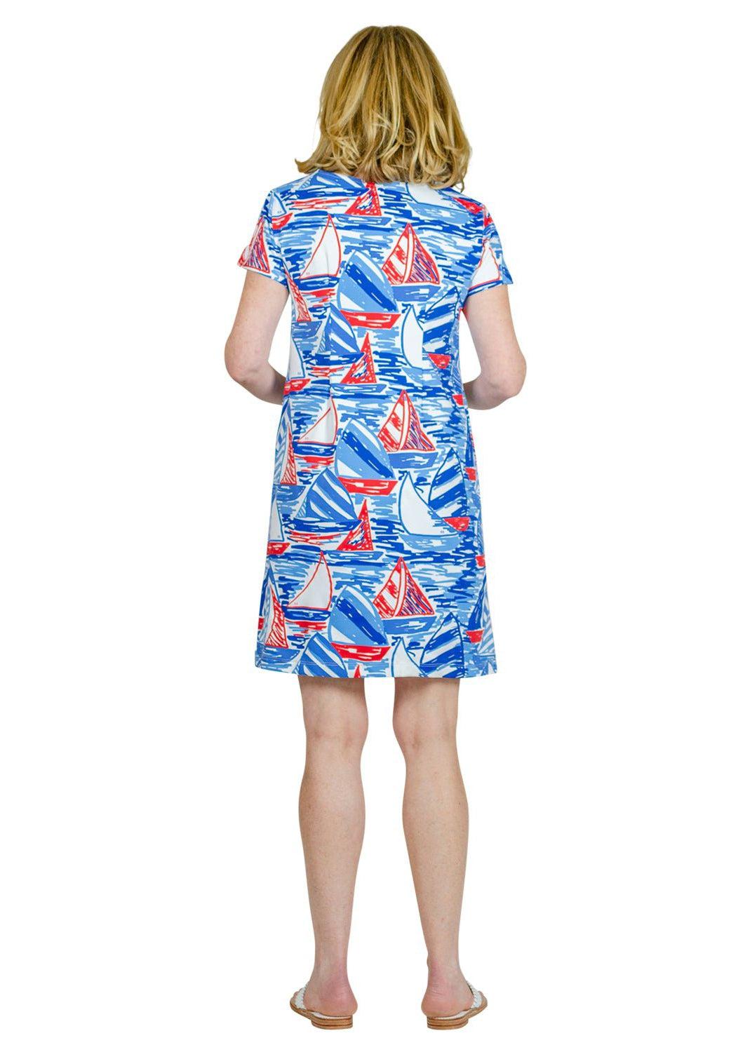 Marina Dress - Out for Sail Red/White/Blue