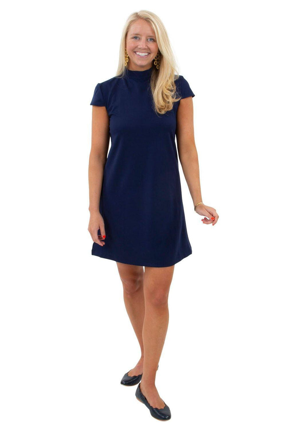 Molly Bow Back Dress - Solid Navy