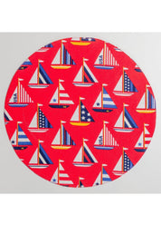Placemat - Round - Sailboats Reversible