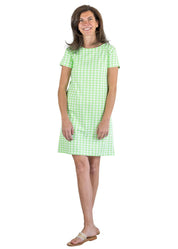 Marina Dress- Gingham Check Green/White - FINAL SALE