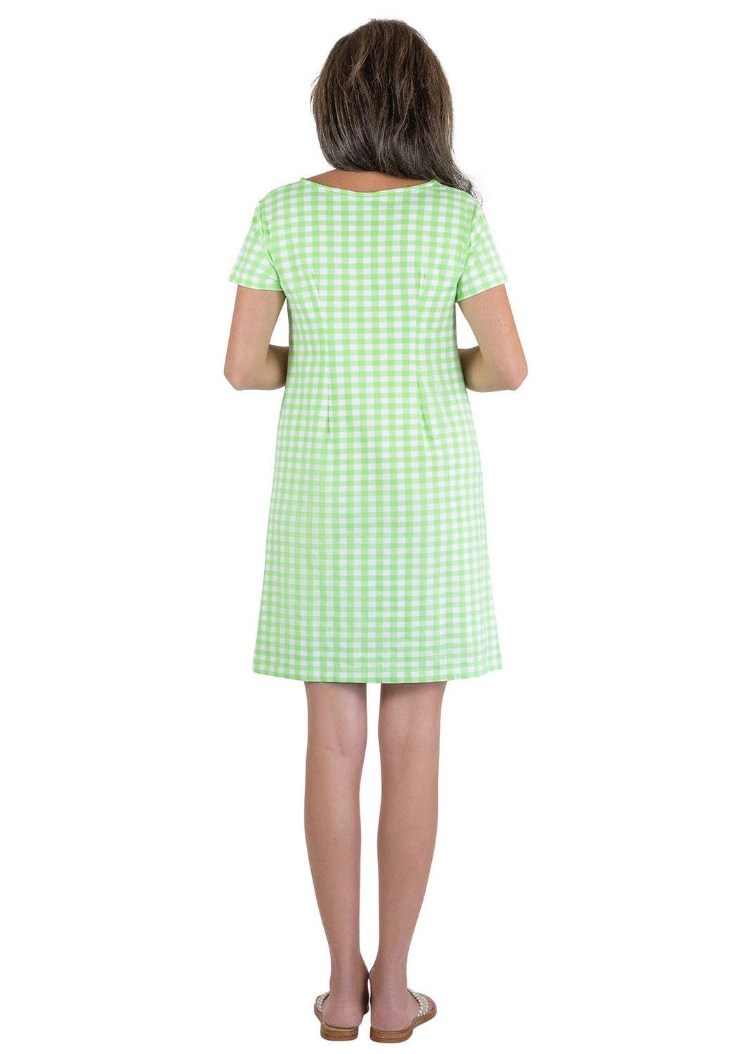 Marina Dress- Gingham Check Green/White - FINAL SALE-2