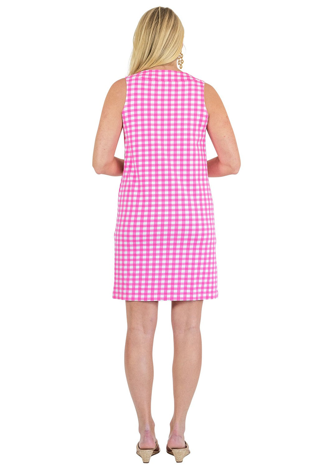 strapless open back dress Poto Mini Dress Pink Check
