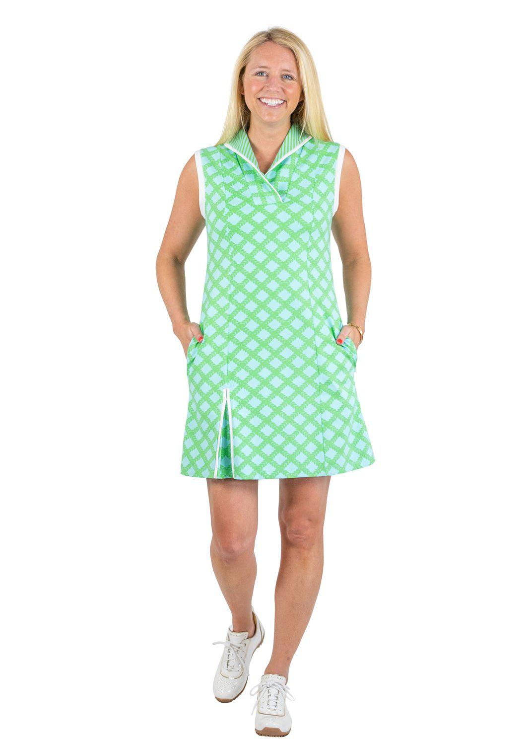 Sport Dress - Garden Trellis/Juicy Stripe Turq/Green