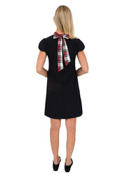 Molly Bow Back - Solid Black/White Plaid-2