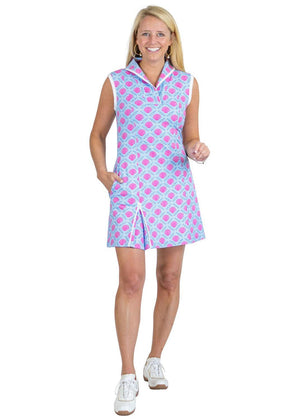 Sport Dress - Bamboo Circles - Pink/Blue