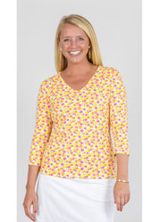 V-Crew Tee - Field of Dahlias