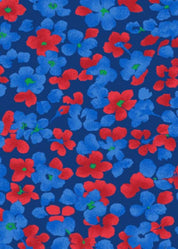 Haley Top - Floral Blue/Red - FINAL SALE
