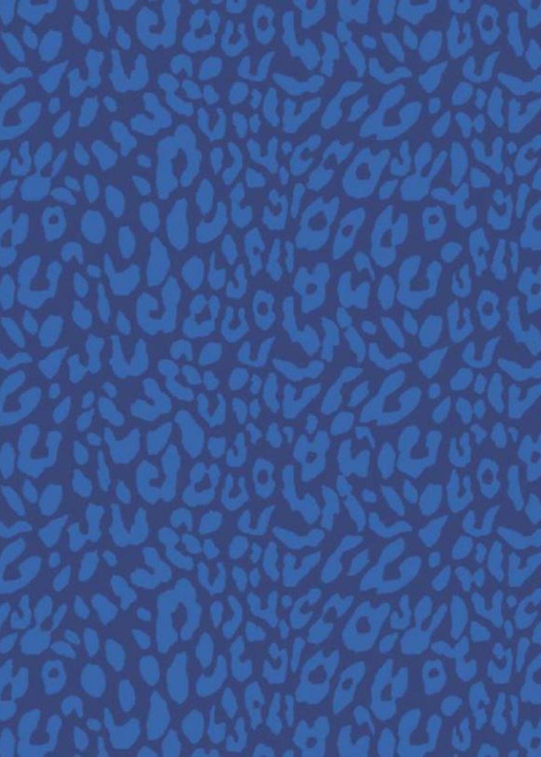 Lucille Dress 3/4 Sleeve - Cheetah Blue/Navy