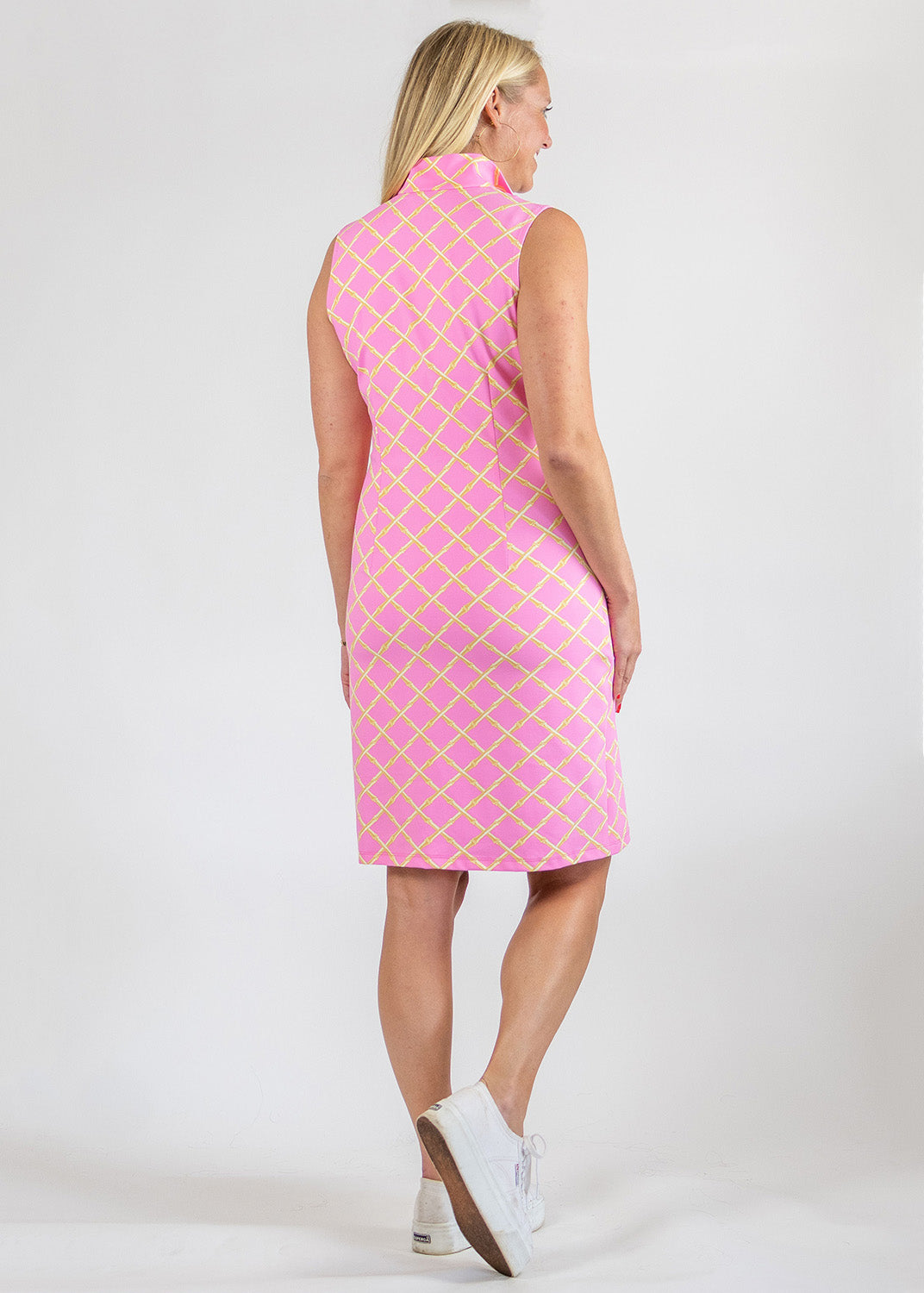 Britt Dress Back Bamboo Lattice Pink Tan