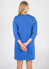 Lucille Dress 3/4 Sleeve - Cheetah Blue/Navy