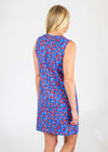Blue & Red Lucille Sleeveless Dress in a Floral Print