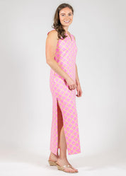 Lucille Maxi Dress 2 Bamboo Lattice Pink Tan