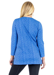 Blue Lucille Tunic Top in a Cheetah Print
