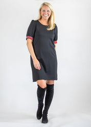 Black & Red plaid Madison Short Sleeve Dress 2
