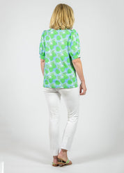 Madison Top Back Small Palm Dance Blue Green
