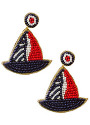 Sailboats Red/White/Blue Earrings