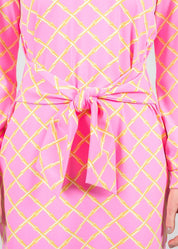 Sydney Dress 2 Bamboo Lattice Pink Tan