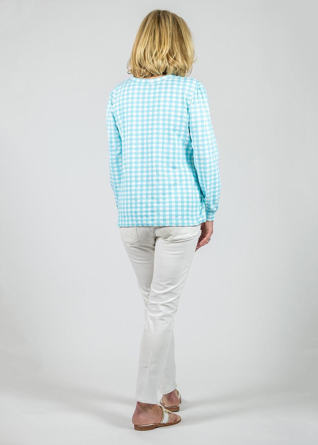 Sydney Top 2 Gingham Blue Radiance