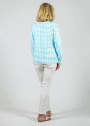 Sydney Top 2 Gingham Blue Radiance